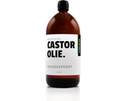 Natuurbazen Castor olie – 100% Biologisch & Koudgeperst – 1000ml in Bruine Glazen Fles – Ricinusolie - Hexaanvrij – Castor oil voor Wimpers, Haar, Huid & Castor olie Packs