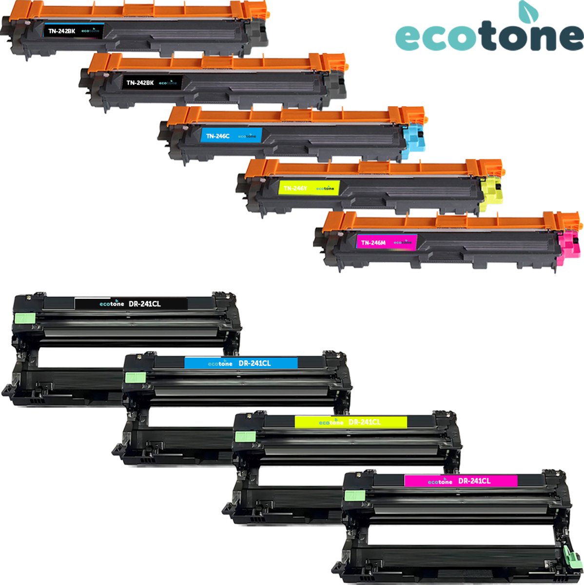 Ecopack (Replaces Brother TN-246 toner/Drum) 2xBL+1xCMY+1xDr - (BL 2x2500 Pages) (CMY 3x2200 Pages) (Drum 1x15000 Pages)
