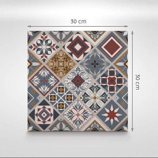 carrelages PVC Tulup - carrelages Vinyl motif portugais - 30 cm x 30 cm - carrelages PVC autocollantes Grijs - Lot de 9 - carrelages Vinyl autocollantes - Dalles adhésives mosaïque - carrelages de sol Vinyl - Dalles adhésives cuisine et salle de bain