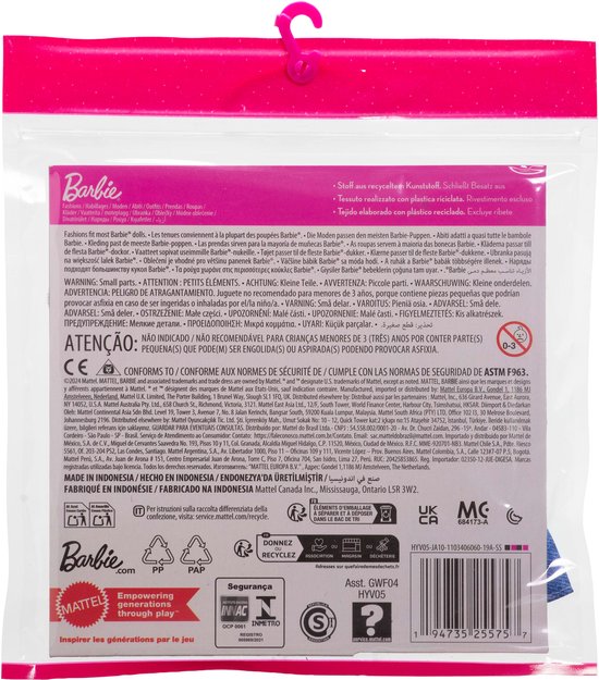 Barbie 2-Pack Kleding Outfit en Accessoires - Mooie Jurk, Spijkerrok en Blauwe trui — afbeelding 2