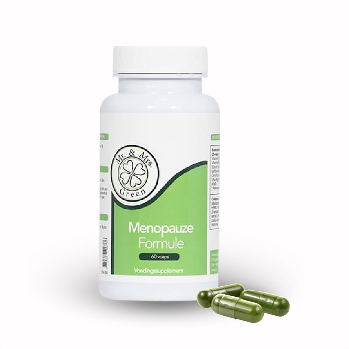Goedkoopste Mr and Mrs Green - Menopauze Formule - Ondersteuning Overgang - Zilverkaars & Monnikspeper - Vitamine E & D3 Supplement