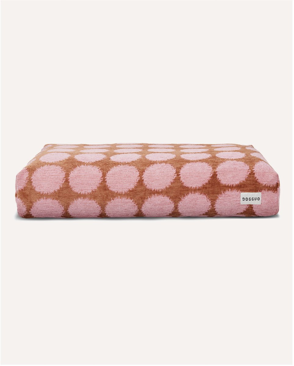 Dogguo Dot Bed - Hondenmatras - 125x75x15 cm Mokka Pink Xl