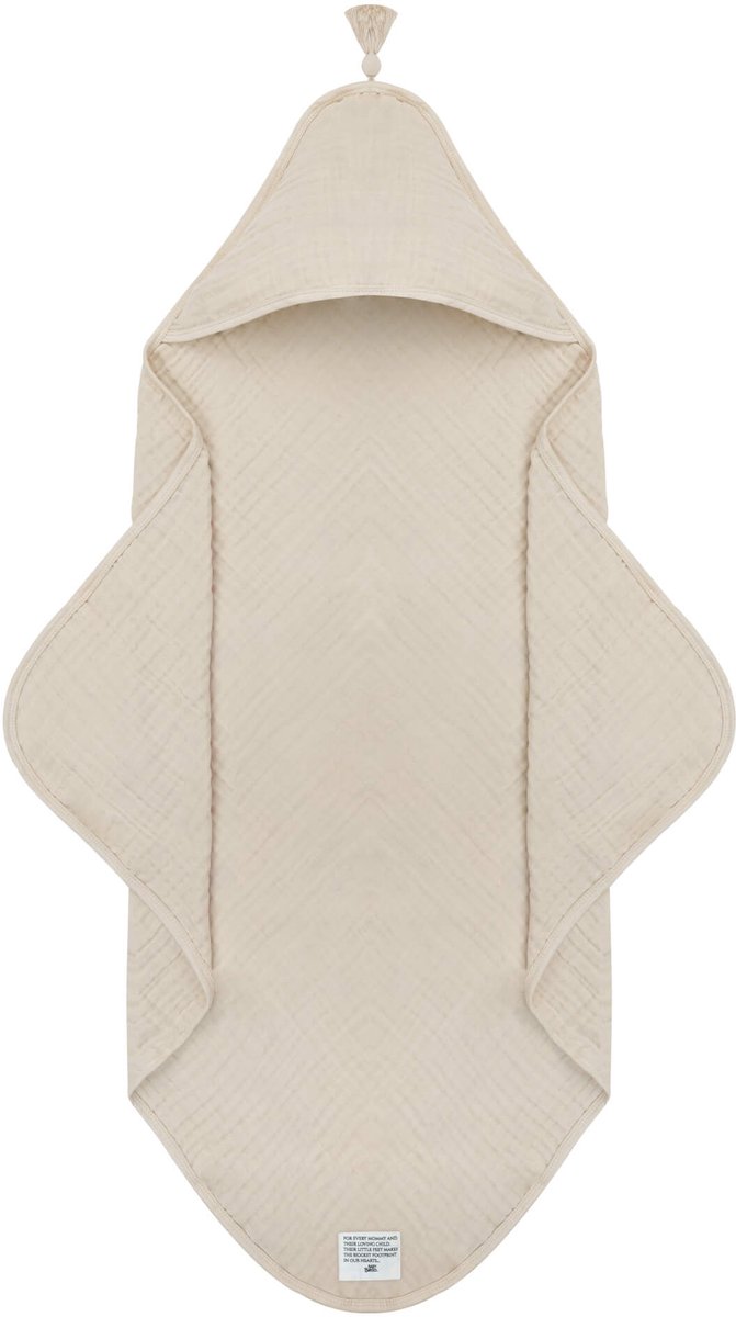 Badcape - BabyBello - Sandshell/Ecru - Bio katoen - 75x75cm