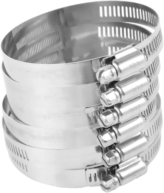 304 RVS Instelbare Slangklem Slangklemmen, 304 Stuks, Roestvrij Staal, Doe-het-zelf Slangklemmen Set Voor Water En Gasleidingen