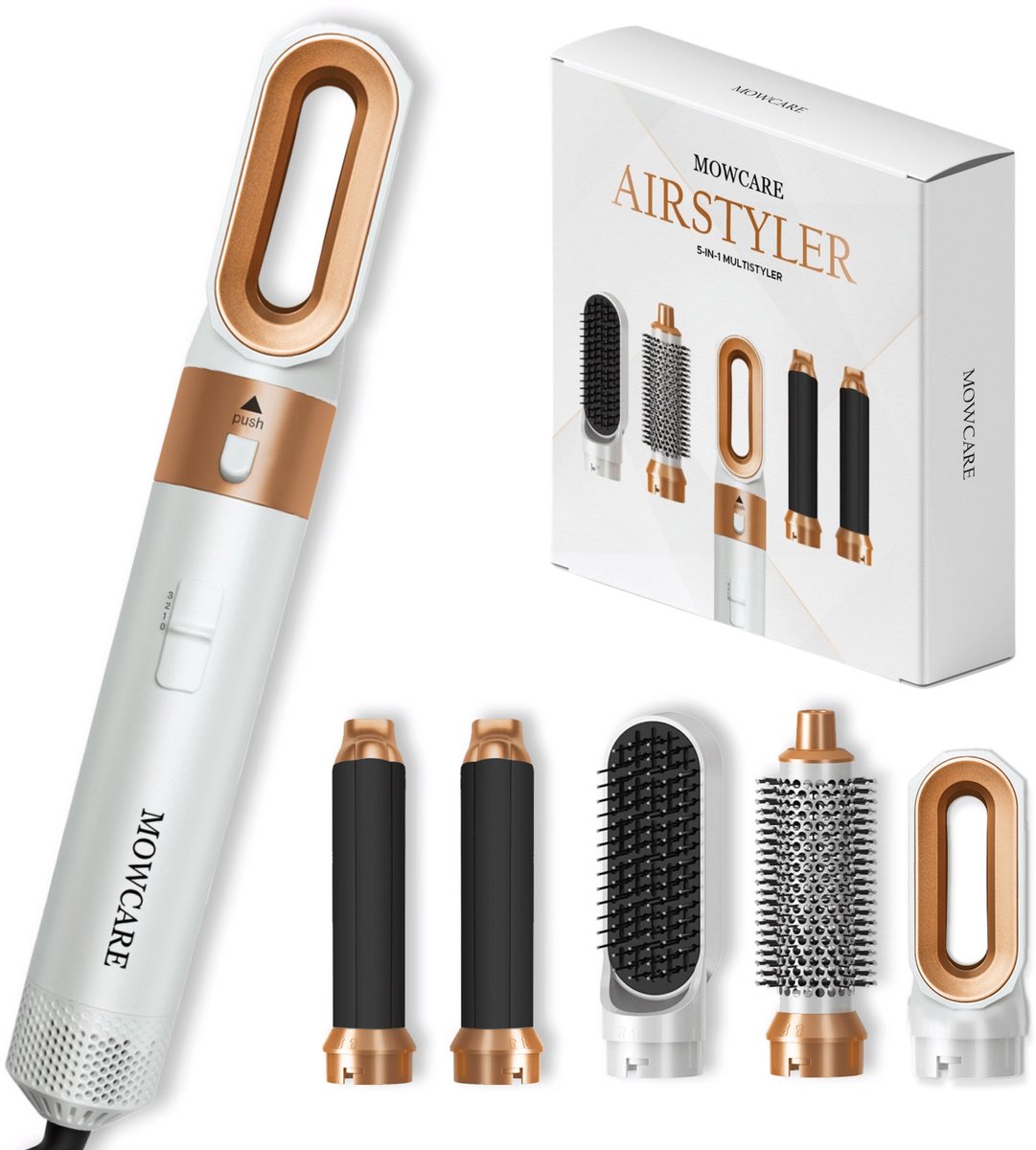 MOWCARE® Krultang 5 in 1 - Föhnborstel - Airstyler - Krulborstel - Haardroger met Borstel - Multistyler