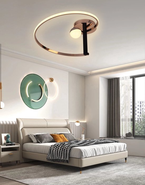 Luxe Plafondlamp - Goud Chroom - Plafonnière - Ø50cm - Smartlamp - LED - Met Afstandsbediening - Warm Wit Licht - Slaapkamer - Eetkamer - Keuken - Badkamer - Woonkamer