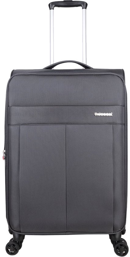 Mallette de taille moyenne Decent D-Upright - 66 cm extensible - serrure TSA - gris