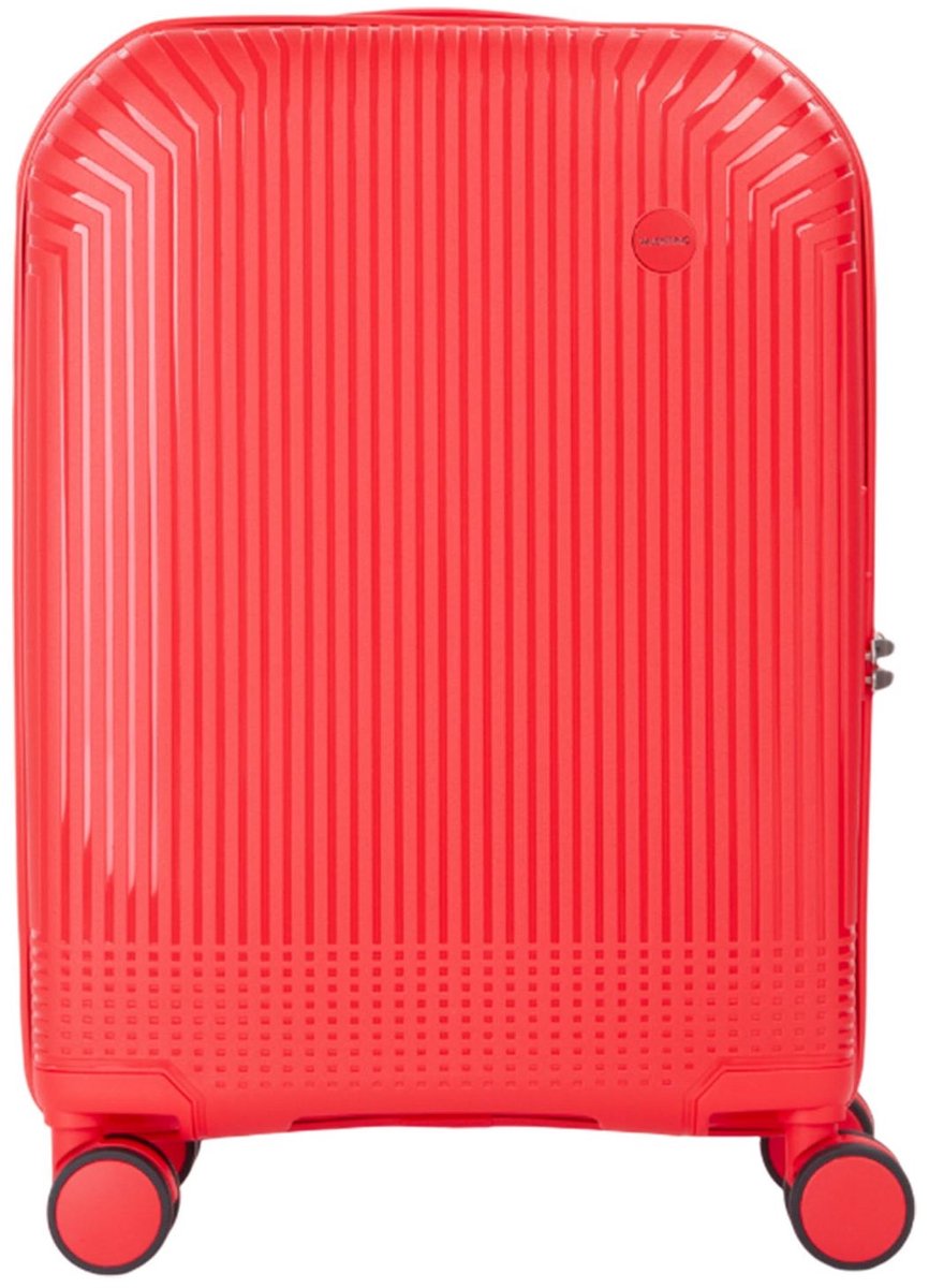 VALENTINO trolley Wood Carry On Suitcase Corallo koraalrood 56cm