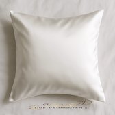 Zijden kussensloop, 100% moerbei zijde, hoogste kwaliteit (6A grade) 19 Momme. Kleur sneeuw wit, maat 60x70 cm