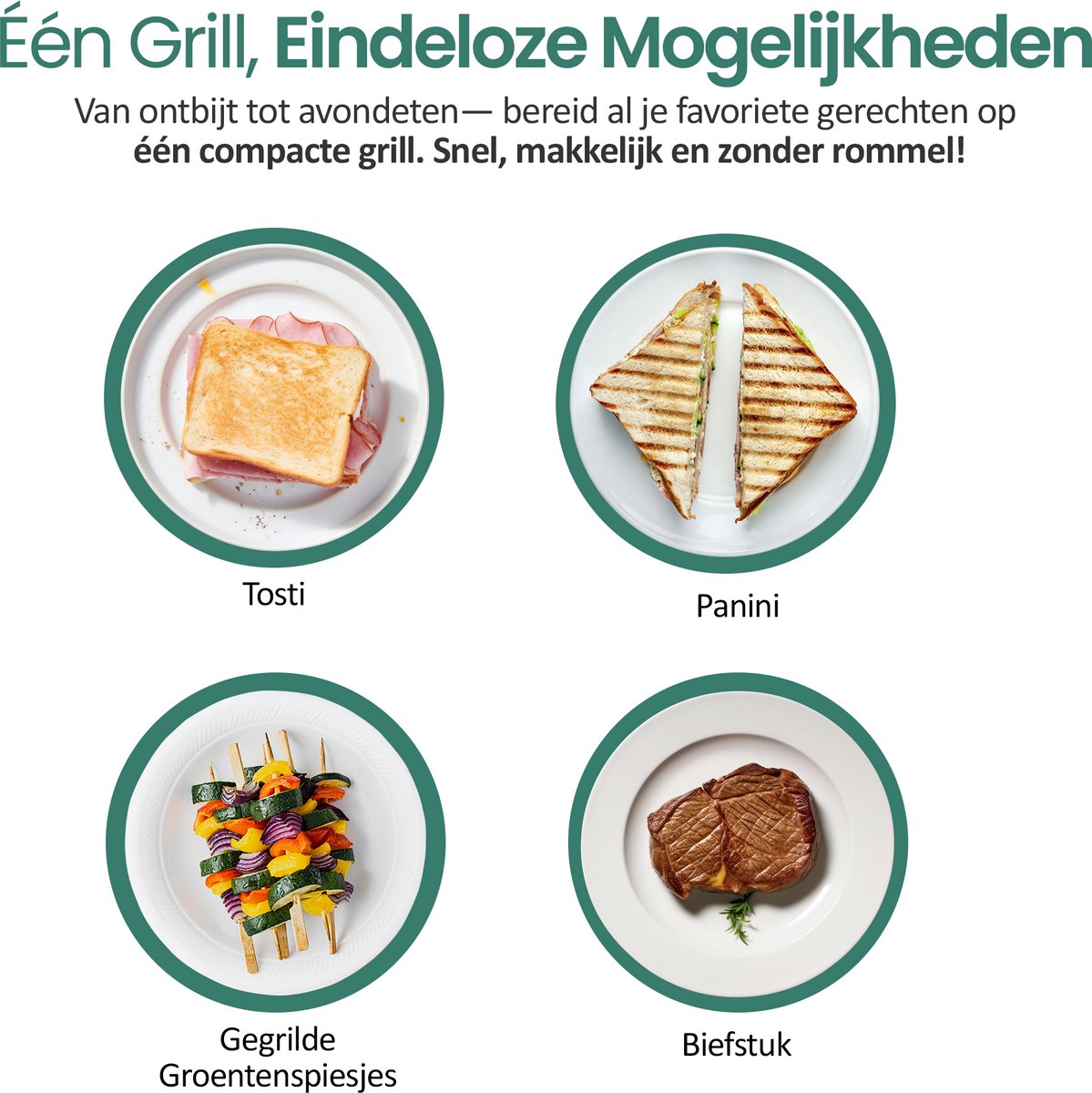 Emerio Contactgrill - Compact Tosti Apparaat thumbnail 2