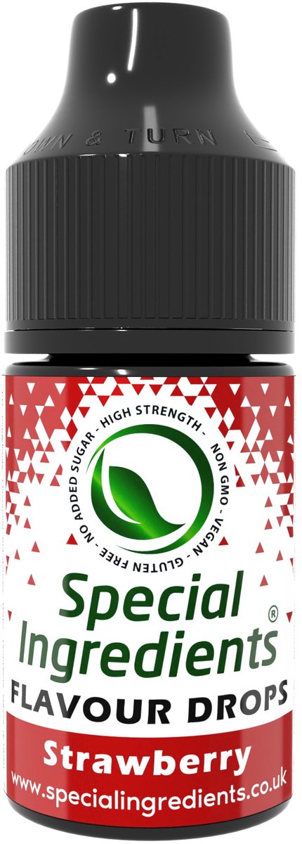 Aardbeien Smaak Druppels - 30 ml - Smaakdruppels - Flavour Drops - Moderne Gastronomie - Moleculair Koken - Hersluitbare Pot - Recycled Plastic