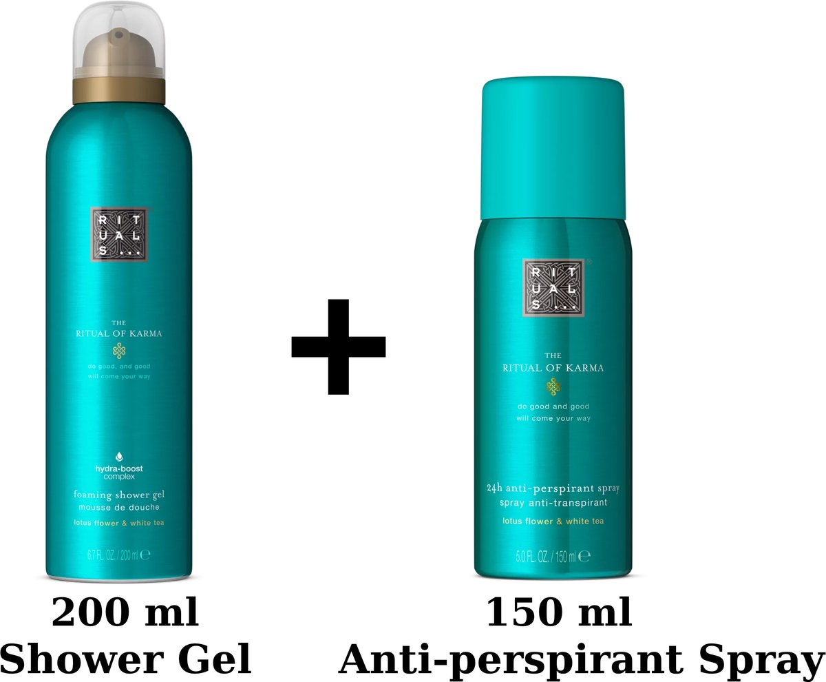 Rituals of Karma - Duo Set - Shower Gel 200 ml + Anti-Perspirant Spray 150 ml + Gift bag
