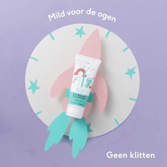 Naïf - 2-in-1 Shampoo & Conditioner Voordeelset - voor Kinderen - met Natuurlijke Ingrediënten - 3x200ml van Merkloos — afbeelding 2