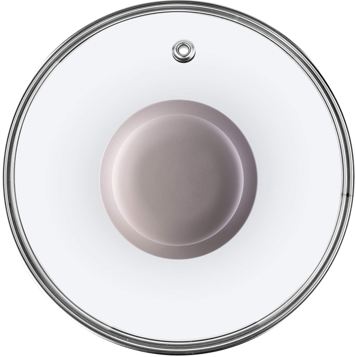 KADAX Glazen Deksel Met Siliconen Handvat - Hittebestendig, Universeel Voor Pannen 14-30 cm, Met Stoomgat, Licht, Rond, 18 cm, Beige