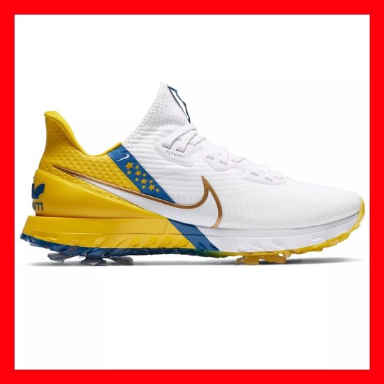 Nike Air Zoom Infinity Tour Golf - Limited Edition - European Tour - Heren - Flyknit - Wit/Geel/Blauw - Maat 38 - Doos Zonder Deksel