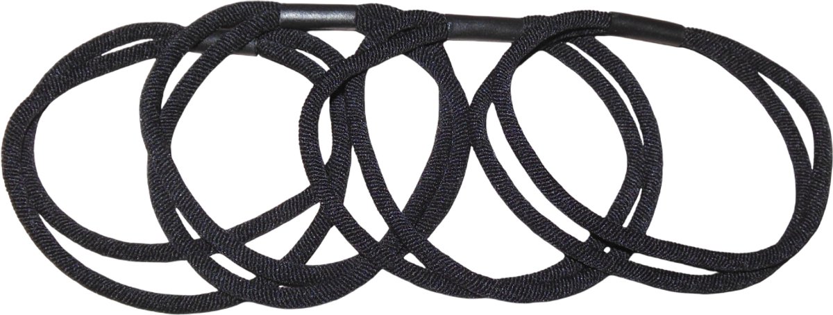 Elastiek dubbel met ribbel zwart