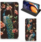 Coque Samsung Galaxy A60 Paon avec Fleurs