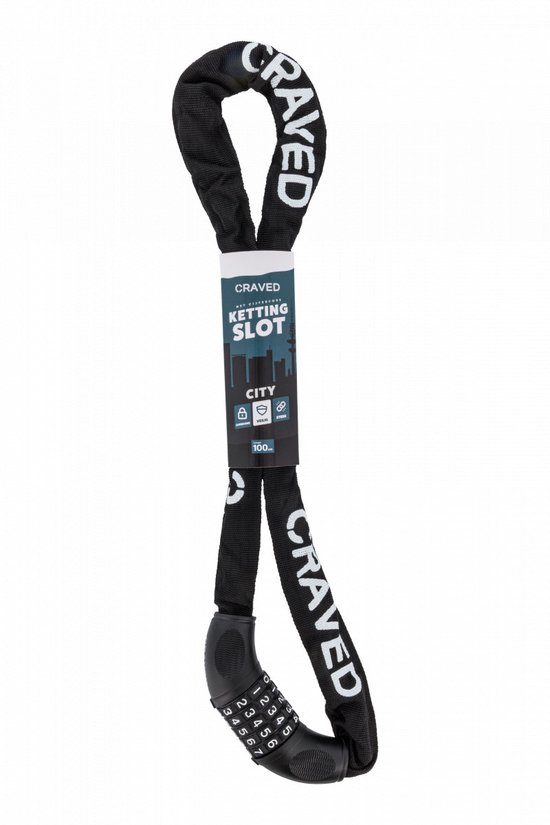 Craved Fietsslot City - Met cijferslot - 100cm - Ketting slot — afbeelding 5