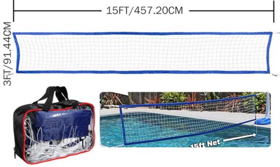 Dimensions du filet de volley-ball : 457,20 cm de long, 91,44 cm de haut, avec sac de transport.
