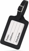 Kofferlabel Zwart – PU Leren Bagagelabel – Kofferlint – Reisetiket - Leder