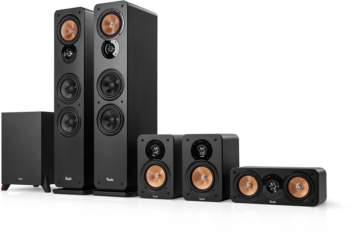 Teufel ULTIMA 40 Surround 5.1 home cinema set met subwoofer, Kevlar middentoner met faseplug, Grote 25 mm tweeter met waveguide-technologie- zwart