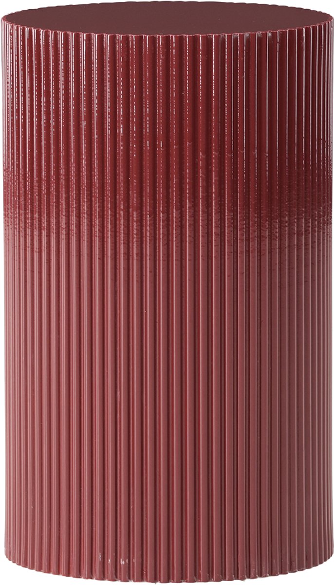 Nest living Asa Houten Bijzettafel Bordeaux Rood - Rond - Design - Ø 31 cm