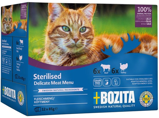 Bozita Sterilised Multibox 12x85 g | Häppchen in Gelee mit Fleisch