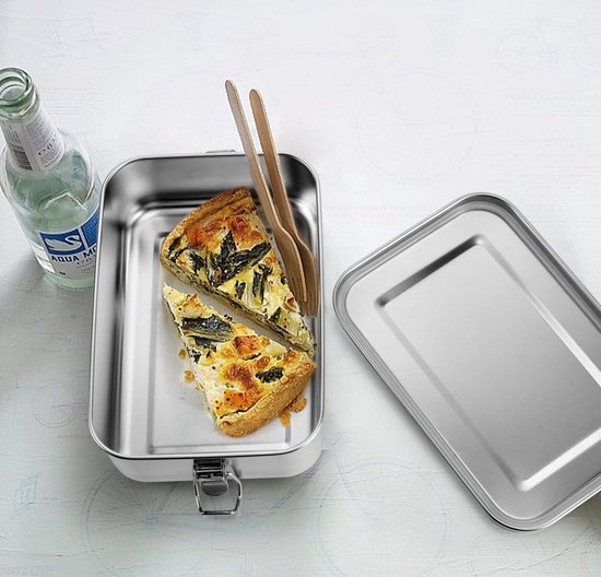 Set Bento 3 pièces en acier inoxydable - Boîtes repas de 1 400 ml avec compartiments réglables | Étanche, passe au micro-ondes et au lave-vaisselle | Idéal pour le travail, École ou un pique-nique
