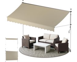 Sol Royal BM3 zonwering 3 m breed zonder boren klemzonwering met handslinger UV-bestendige balkonzonwering om vast te klemmen Weerbestendig voor tuin terras Staande zonwering Beige