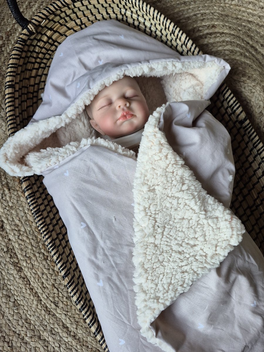 Wikkeldeken - Omslagdoek - Badcape - Kleine liefde / Teddy - 70x70cm / Baby Creaties