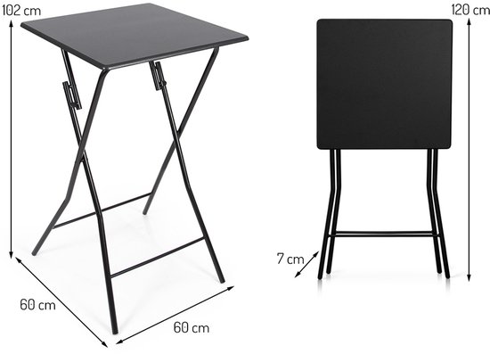 Milton & Oldbrook Statafel Inklapbaar 60 x 60 cm Murcia Zwart van Milton & Oldbrook — afbeelding 5