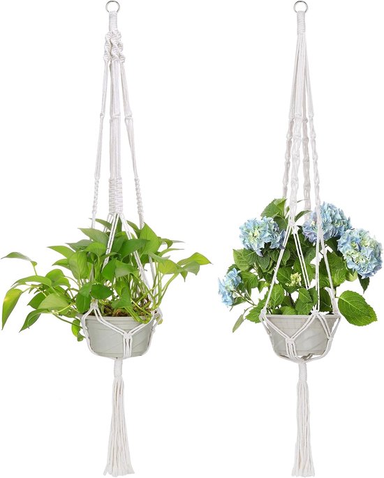 Boho wanddecoratie van handgemaakt katoenen touw - Macramé muurhanger voor kerst of