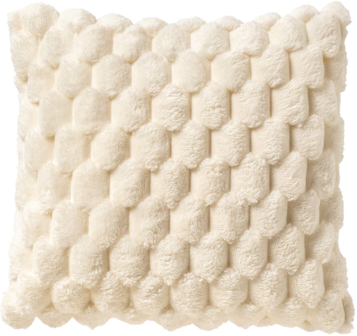 Dutch Decor VIVA - kussenhoes 45x45 cm - superzacht - 100% gerecycled - Snow White - wit - met rits - zonder binnenkussen Gebroken wit