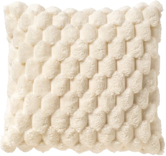 Dutch Decor VIVA - kussenhoes 45x45 cm - superzacht - 100% gerecycled - Snow White - wit - met rits - zonder binnenkussen