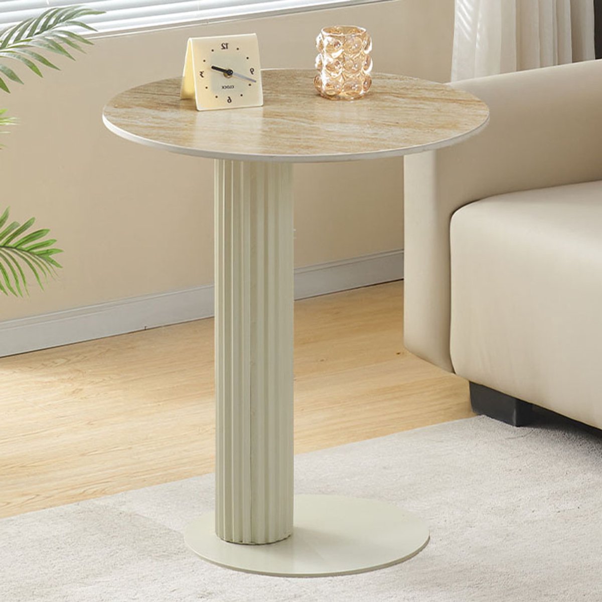 Milton & Oldbrook Bijzettafel Ø 55 cm Hedemora Travertin Beige