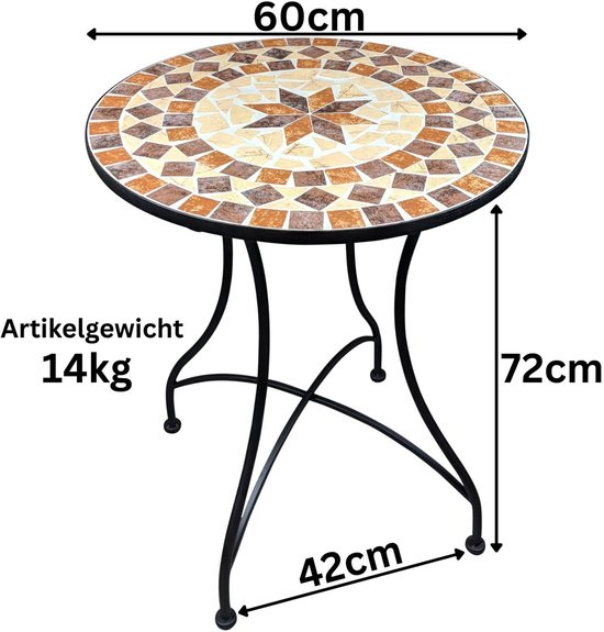 Esschert Design Tuintafel halfrond metaal Old Rectory