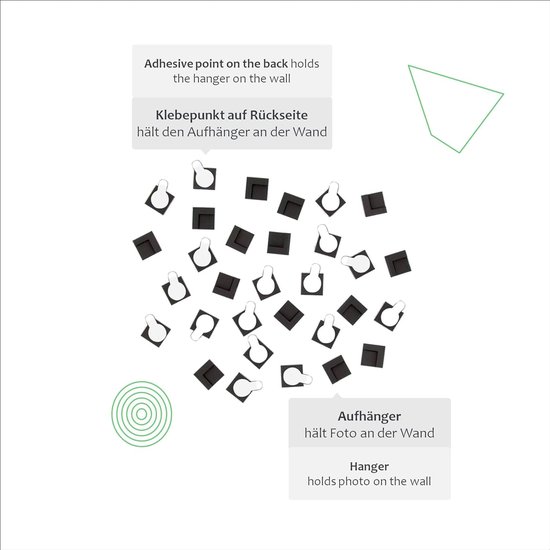 30 Stück Bilderhaken Selbstklebend, Klebehaken Transparent