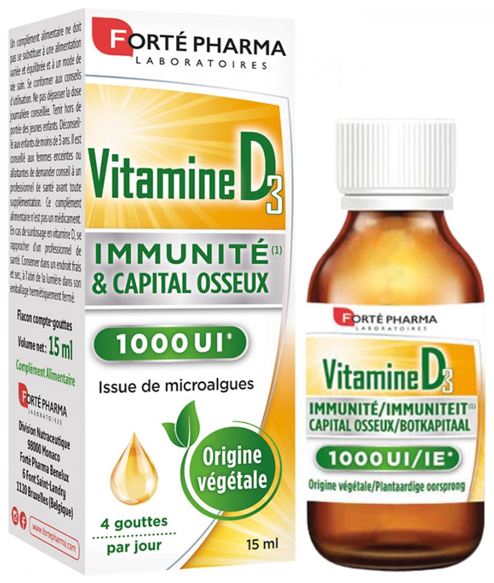 Goedkoopste Forté Pharma Vitamine D3 1000 IE 15 ml