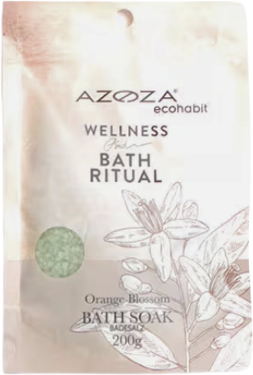 Azoza Ecohabit - Bath Soak - Orangeblossom | 1x 200g - Wellness and Bath Ritual | Badpoeder - Badzout