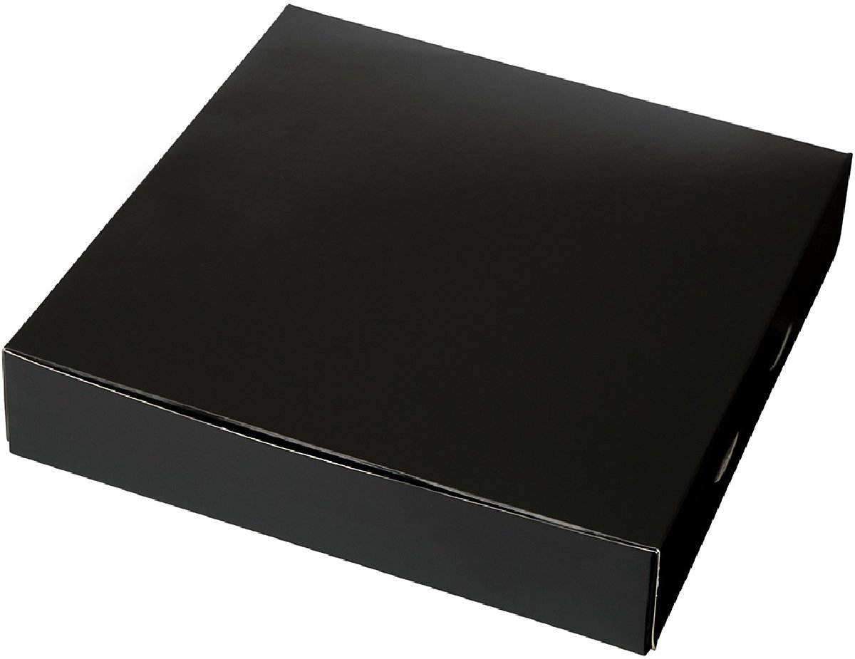 Taartdoos 25x25x5cm. Zwart 3st