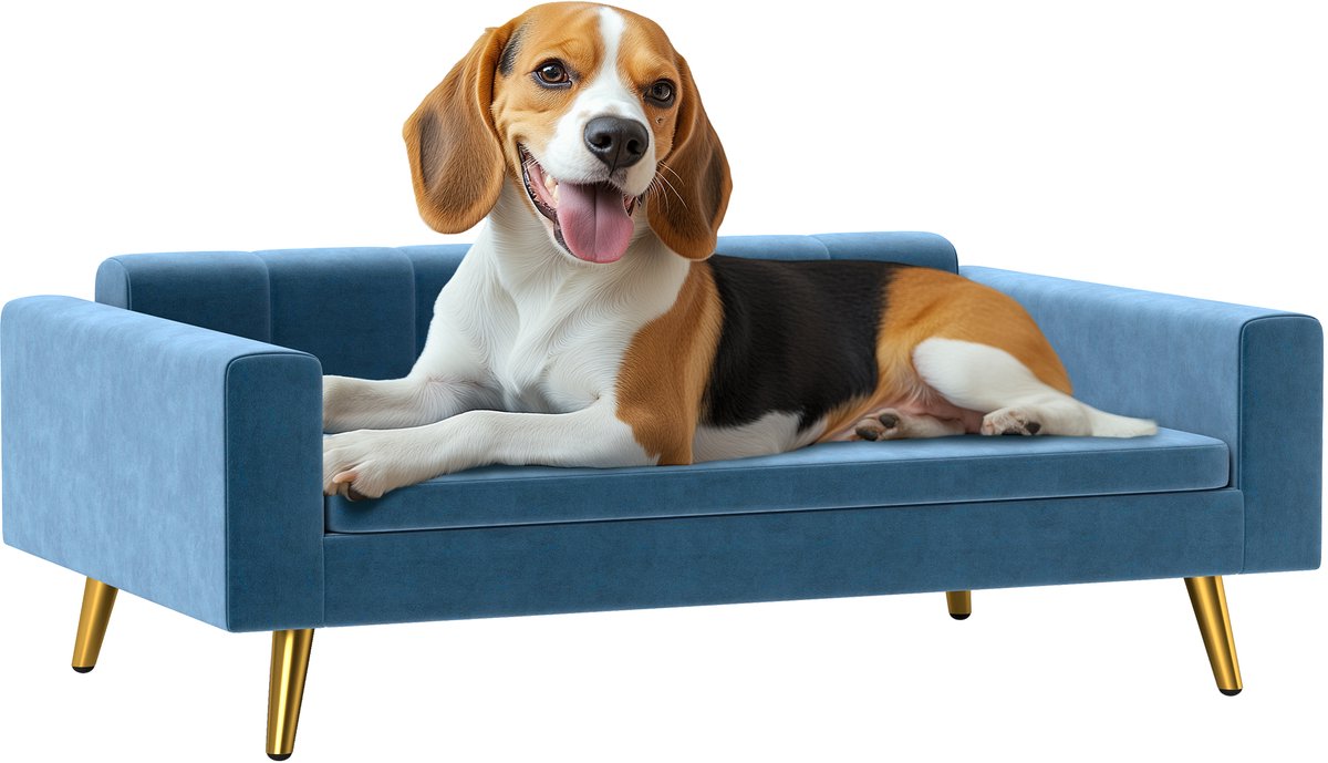 PawHut-Huisdierenbank-Polyester-94x59,5x31,5cm-Blauw