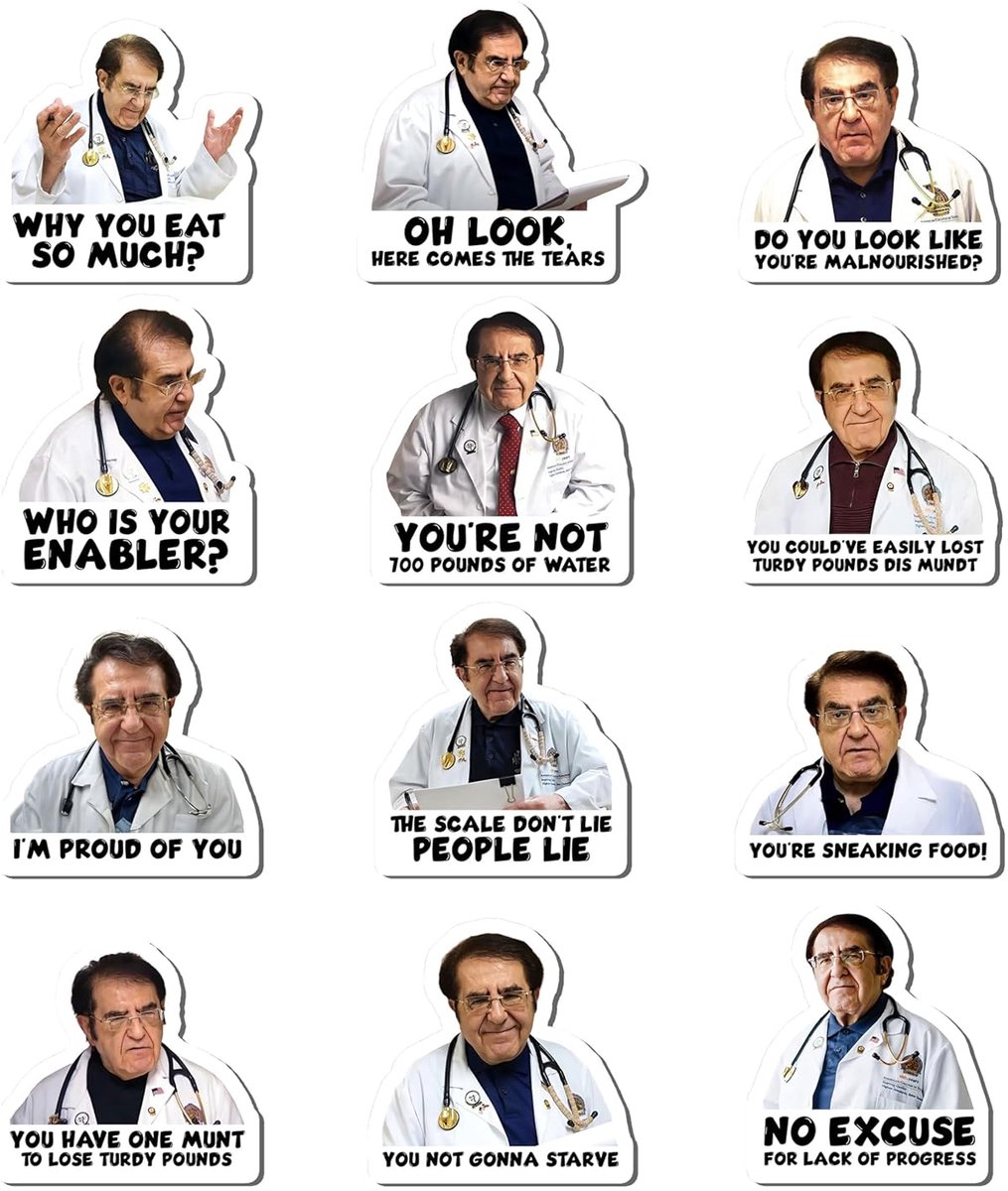 TRANKIELO® - Set van 12 Inspirerende Koelkast Magneten - Leuke Dieet Motivatie - Dr. Nowzaradan Quotes - Grappige Keuken Decoratie – Duurzame Kwaliteit