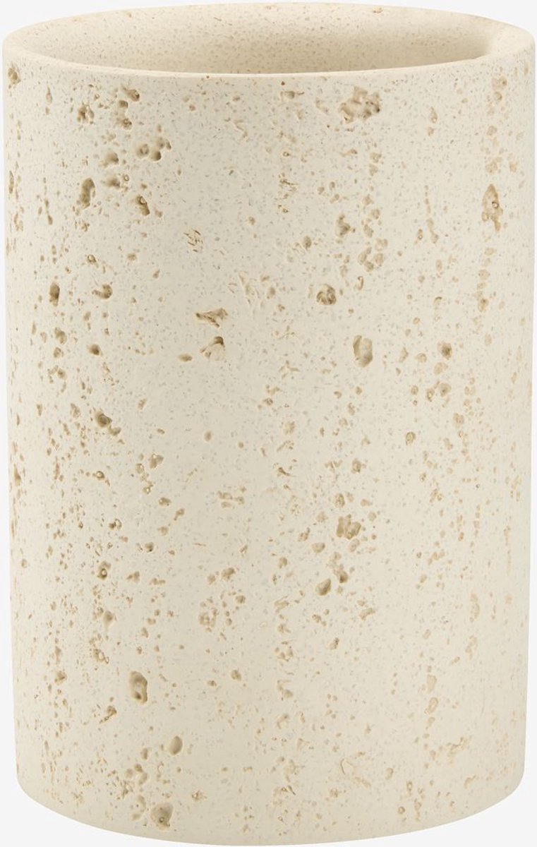 SuperShopper - Tandenborstelhouder – Beige Steenlook – Moderne Badkamer Accessoire – Stijlvol en Duurzaam - Organizer