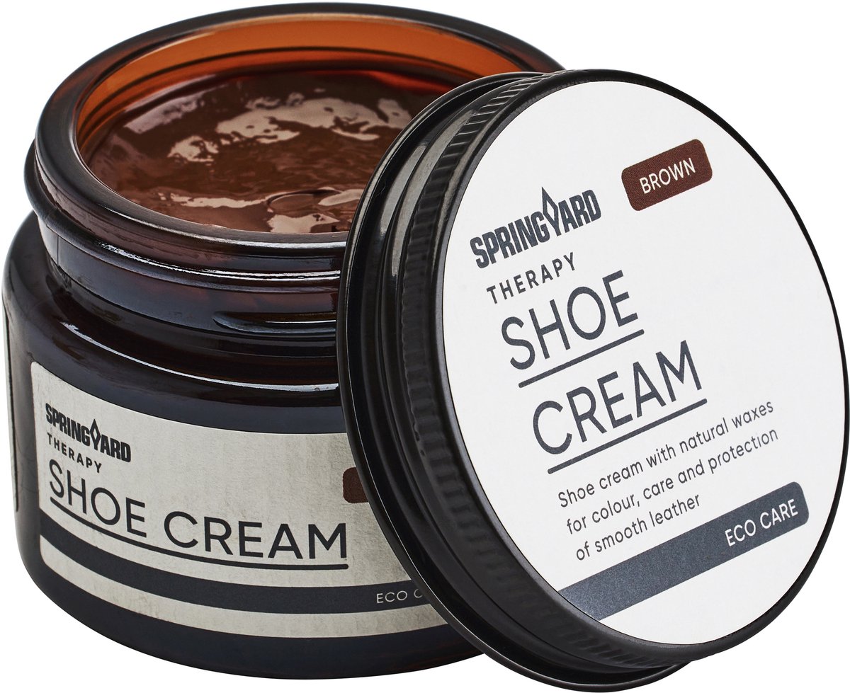 Springyard Therapy Shoe Cream Brown - Schoenpoets bruin - schoencrème voor glad leer - pot 50ml