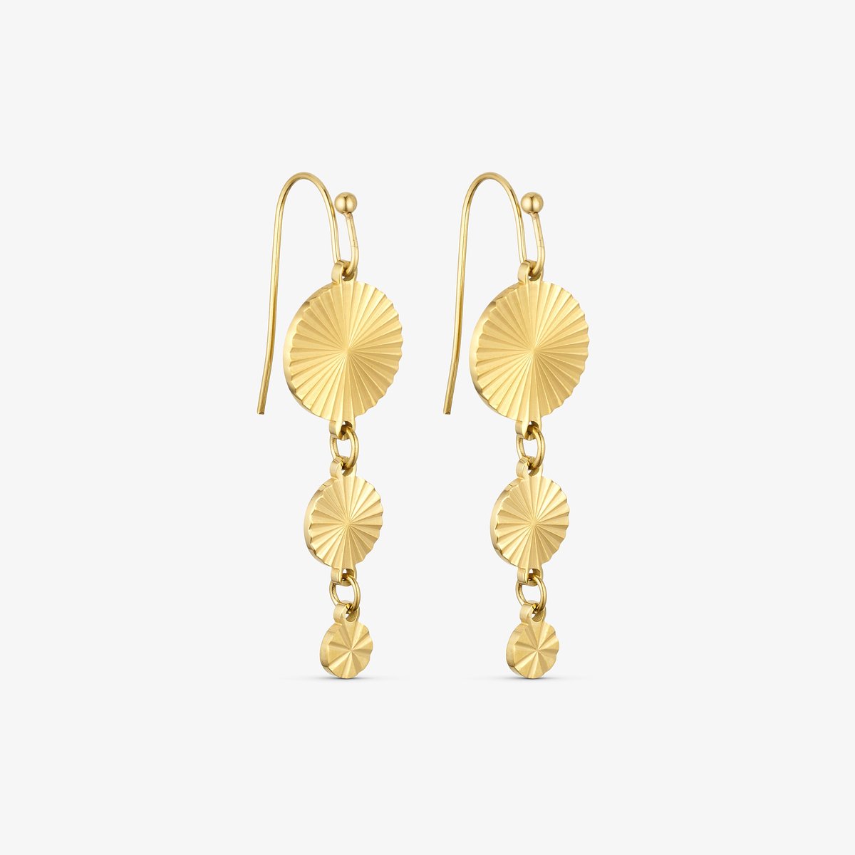 Wolff Jewelry - Sunny - Gold Plated - Oorbellen -Verguld - Goudkleurig - Waterproof - Dames - Cadeau - dochter - vrouw – vriendin – moeder - verjaardag
