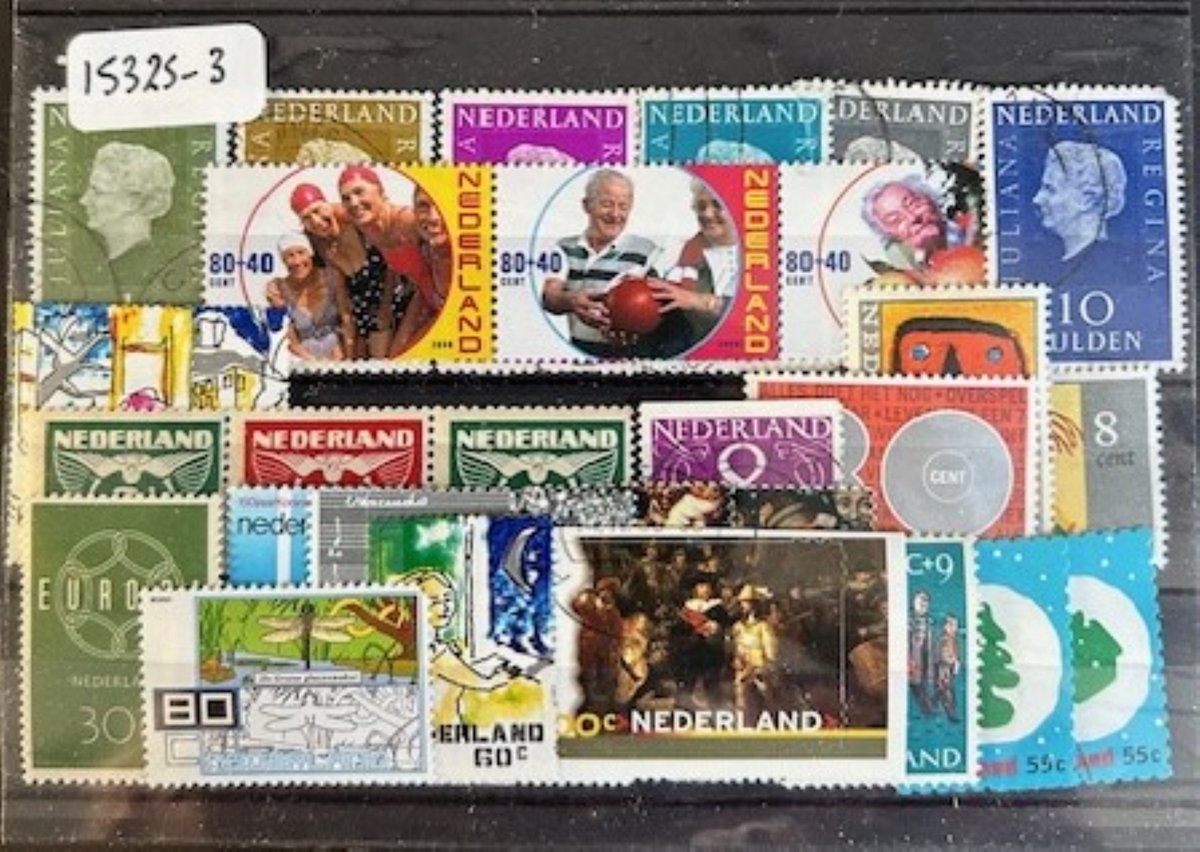 Luxe postzegel pakket (A6 formaat) - collectie van 25 zegels Nederland - kan als ansichtkaart in een A5 envelop. Authentiek cadeau - cadeau - geschenk