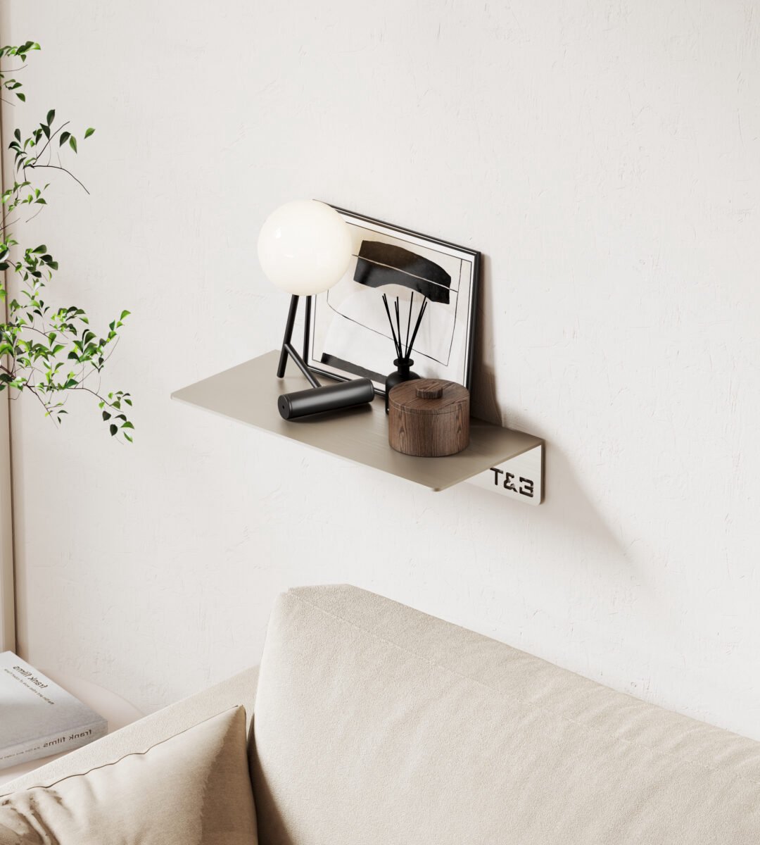 Nortiq T&B Wandplank / Planchet – Mat Beige|Zand|Klei|Greige - 20 cm