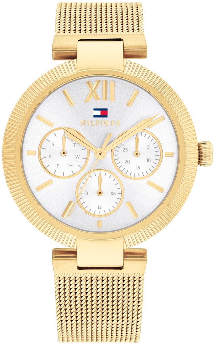 Tommy Hilfiger TH1782694 SOPHIA Dames Horloge - Mineraalglas - Staal - Goudkleurig - 36 mm breed - Quartz - Druksluiting - 3 ATM (spatwater)