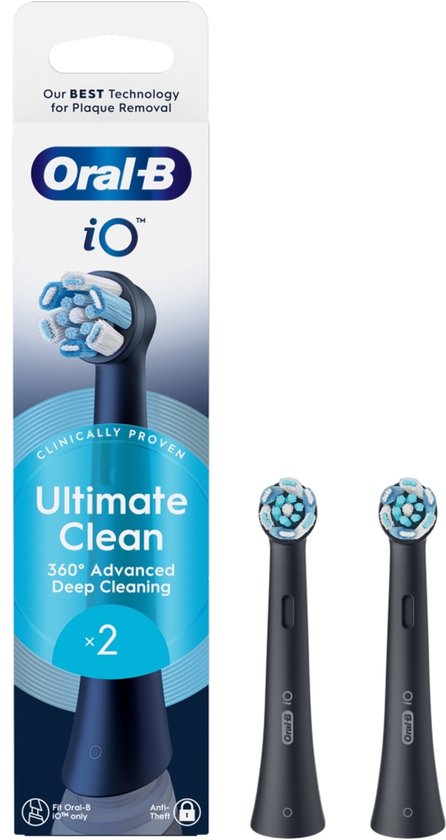 Têtes de brosse Oral-B iO Ultimate Clean Original – Poils croisés – Lot de 2 – Zwart
