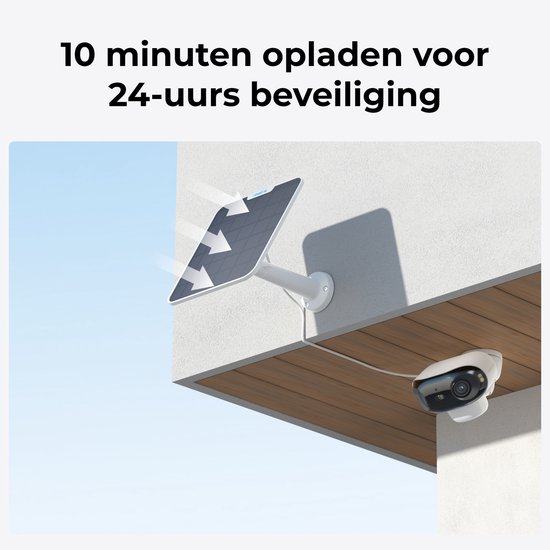 Reolink 4K camerabewaking 180 graden uitzicht, buiten, op batterij, Draadloos wifi, Detectie van personen/voertuigen/dieren, Nachtzicht in kleur, Argus 4 Pro met Zonnepaneel van Reolink — afbeelding 2